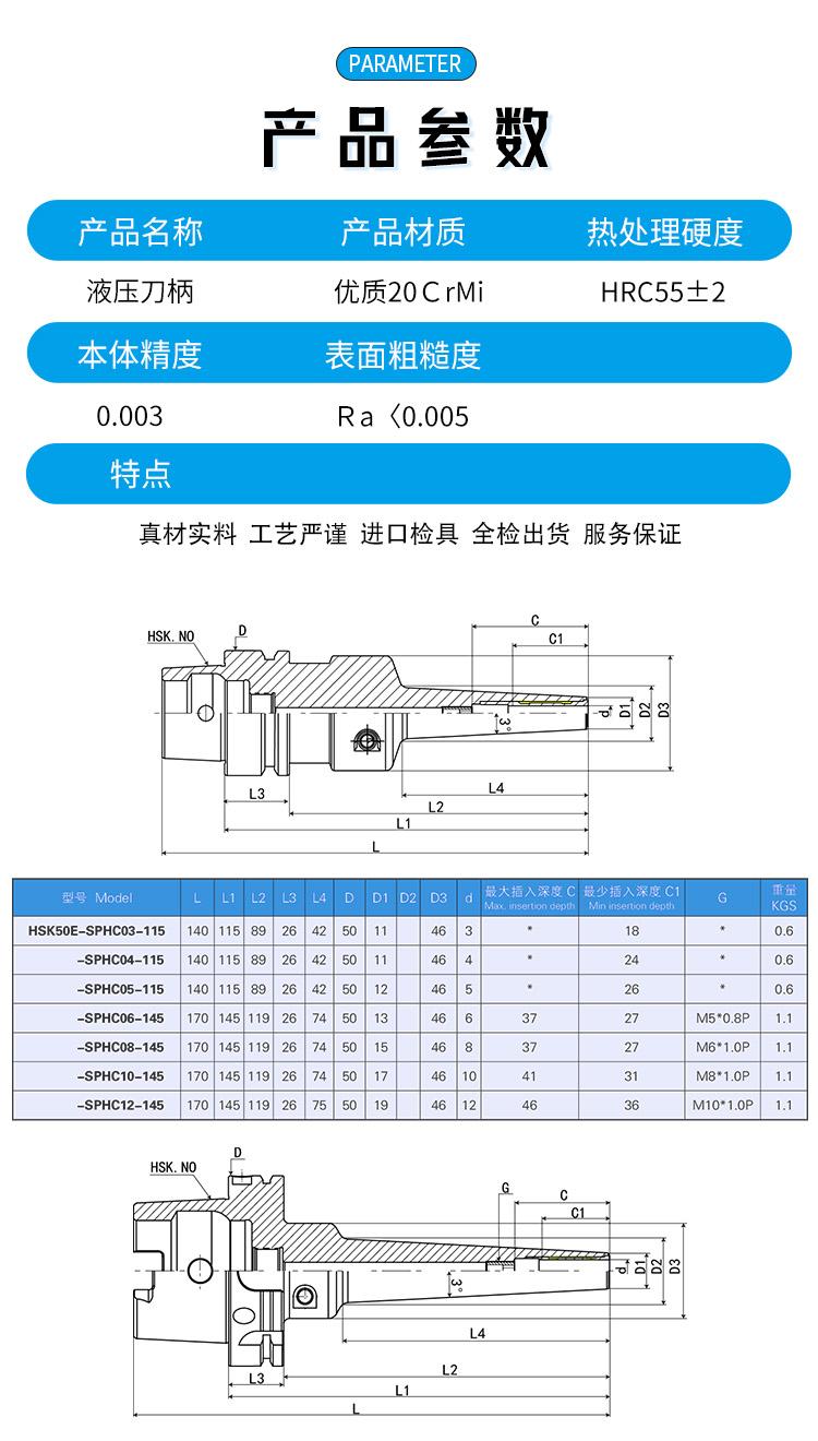 數(shù)控刀柄產(chǎn)品參數(shù)